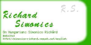 richard simonics business card
